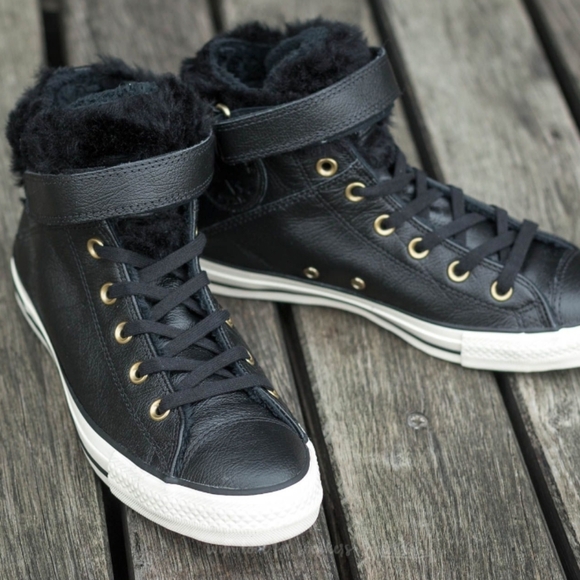 Converse Chuck Taylor AS Brea Lether Size  6.5 Black Limited Edition New - Picture 2 of 12